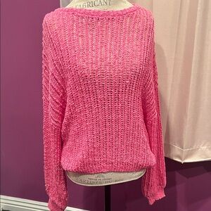 Blu Pepper Bright Pink Knit Sweater